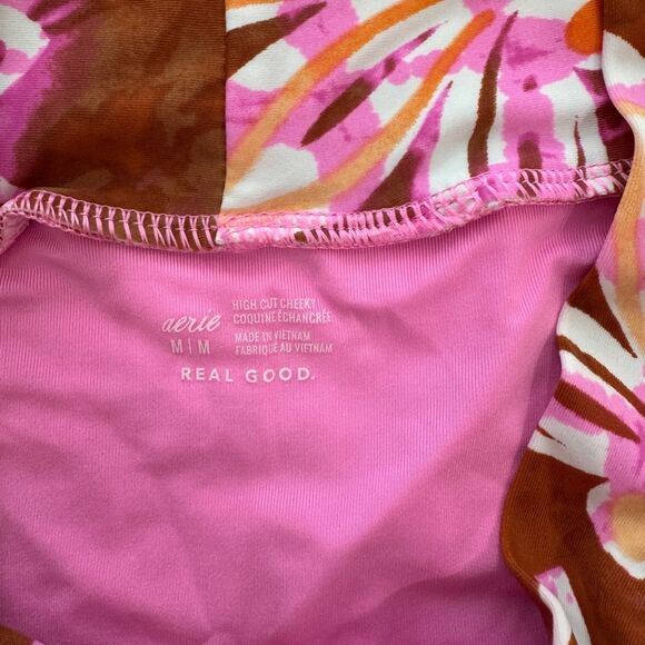 Aerie High Waisted High Cut Cheeky Floral Bottoms M - Picture 3 of 3